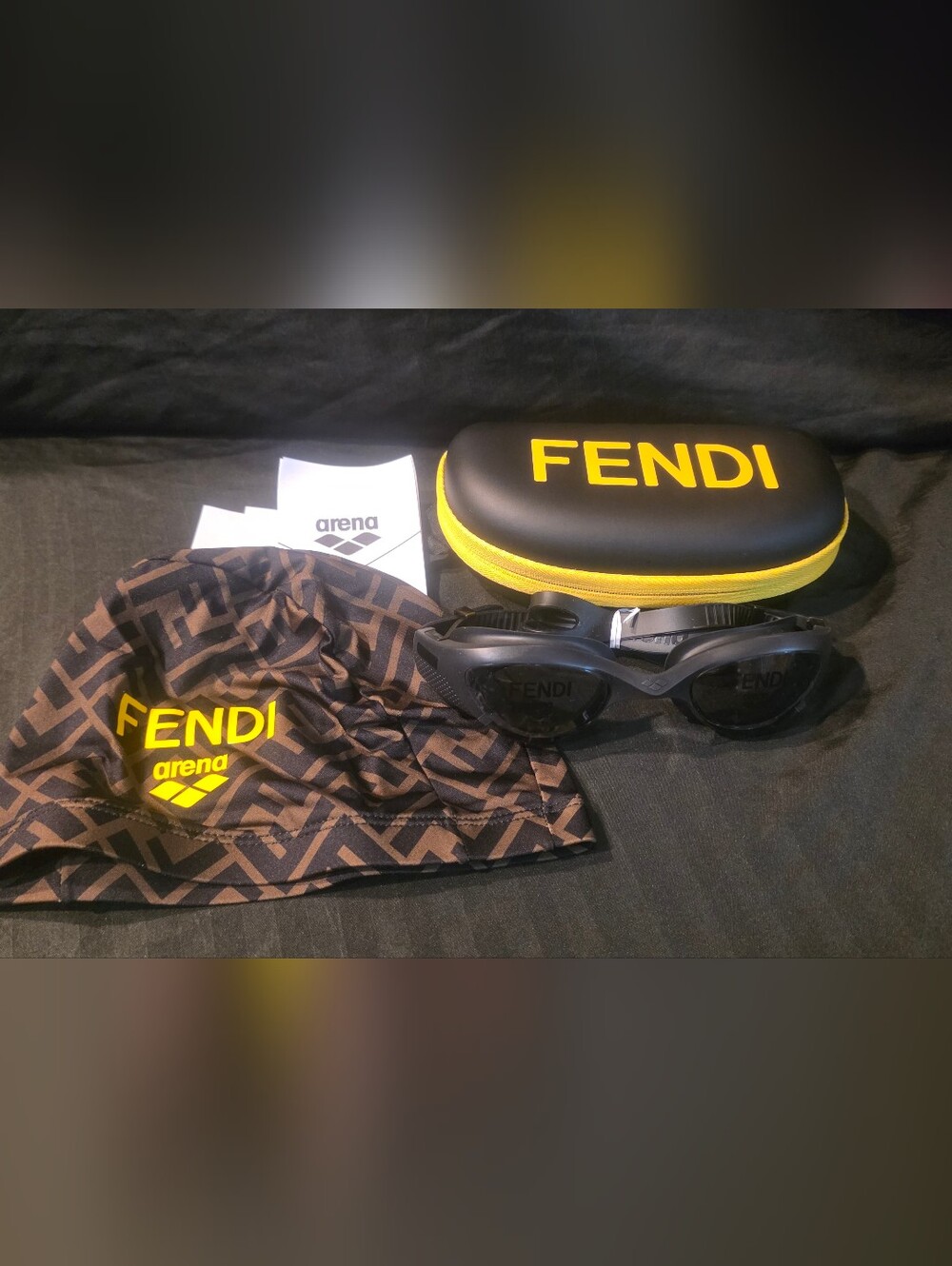 FENDI x ARENA Limited Edition Swimming Kit With Goggles And Cap NWOT